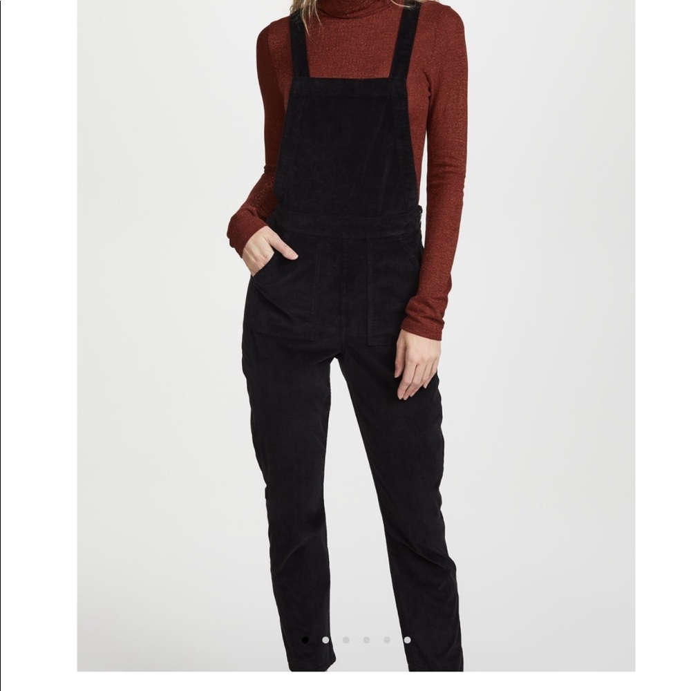 Madewell - Black Velvet Skinny Overalls